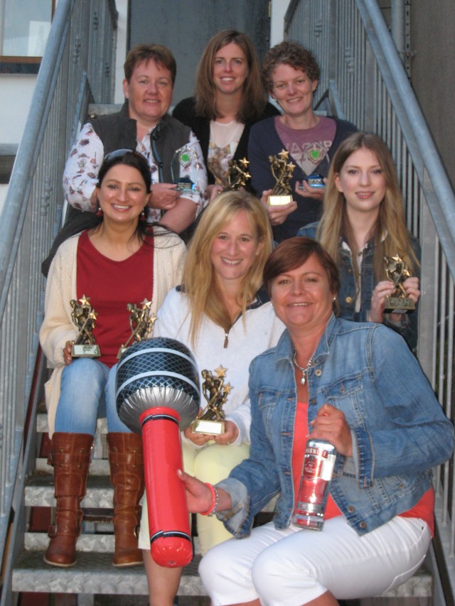 A few of the 13/14 prize winners at Donaghadee Ladies Hockey Club's End of Season Do which was held in The Moat last Saturday. From top left: Siobhan McAdam (Overall Contribution to DLHC), Alison Lawther (1st XI Players' Player of the Year), Carolyn Scott (1st XI Top Goalscorer and Overall Contribution to DLHC) Middle: Maura Hennessey (2nd XI Top Goalscorer and Captain's Player of the Year), Kerrie Turtle (1st XI Most Improved Player), Jan Morrow (2nd XI Most Improved Player) Front: Jill Dennison (Team Contribution)