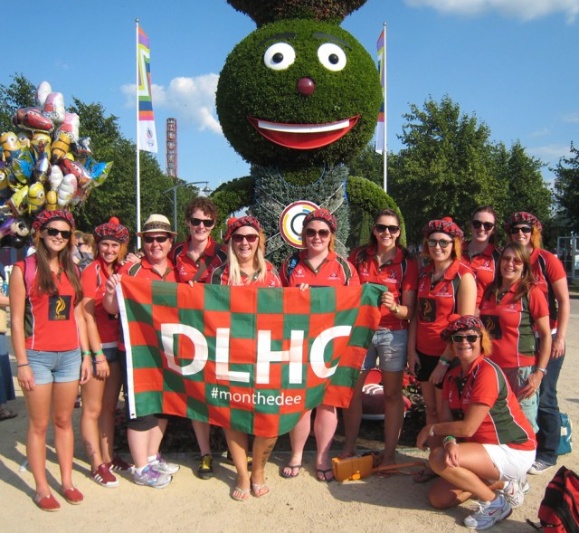 Caption for the photo: Members of Donaghadee Ladies Hockey Club on their recent trip to watch Commonwealth Games hockey. From left: Ali Gordon, Teegan Greer, Siobhan McAdam, Carolyn Scott, Tina Sterling, Hannah McAdam, Leona Wells, Melissa Rollo, Tasha Paxton, Lisa Higgins, Ali Lawther, Jill Dennison (kneeling)