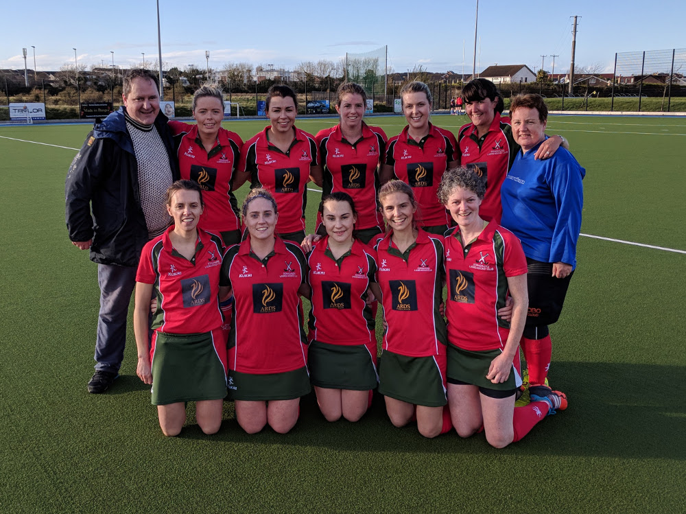 DLHC 1XI v Kilkeel, 4 November 2017 Back row (l-r): Brian McKee (Coach), Leanna Young, Paige Reilly, Ali Stevenson, Amy Long, Claire Stewart, Siobhan McAdam Front row (l-r): Kerry Kennedy, Emma McGimpsey, Helen Hooks, Catherine Armstrong, Carolyn Scott