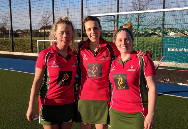 DLHC 1XI's goalscorers against Parkview: Leanna, Kerry and Emma