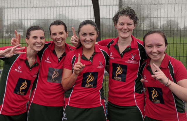Excellent eight! 1XI goalscorers Catherine Armstrong, Kerry Kennedy, Sarah-Louise Baird, Carolyn Scott and Rebecca Bolton